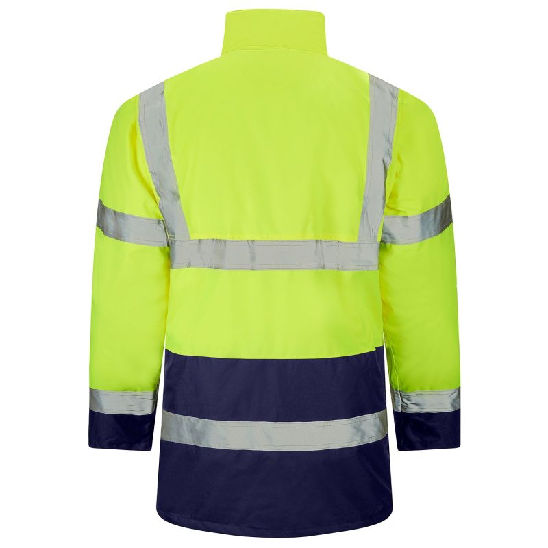 Hi Vis Yellow 2 Tone Blue/Yellow C3 Parka Jacket - Image 3