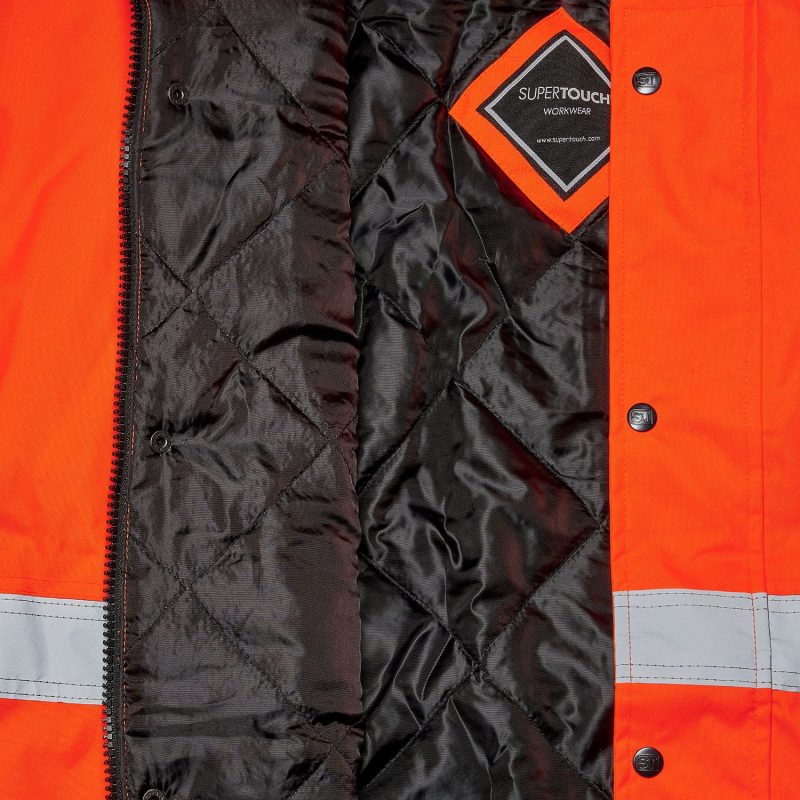 Hi Vis Yellow 2 Tone Blue/Orange C3 Parka Jacket - Image 4