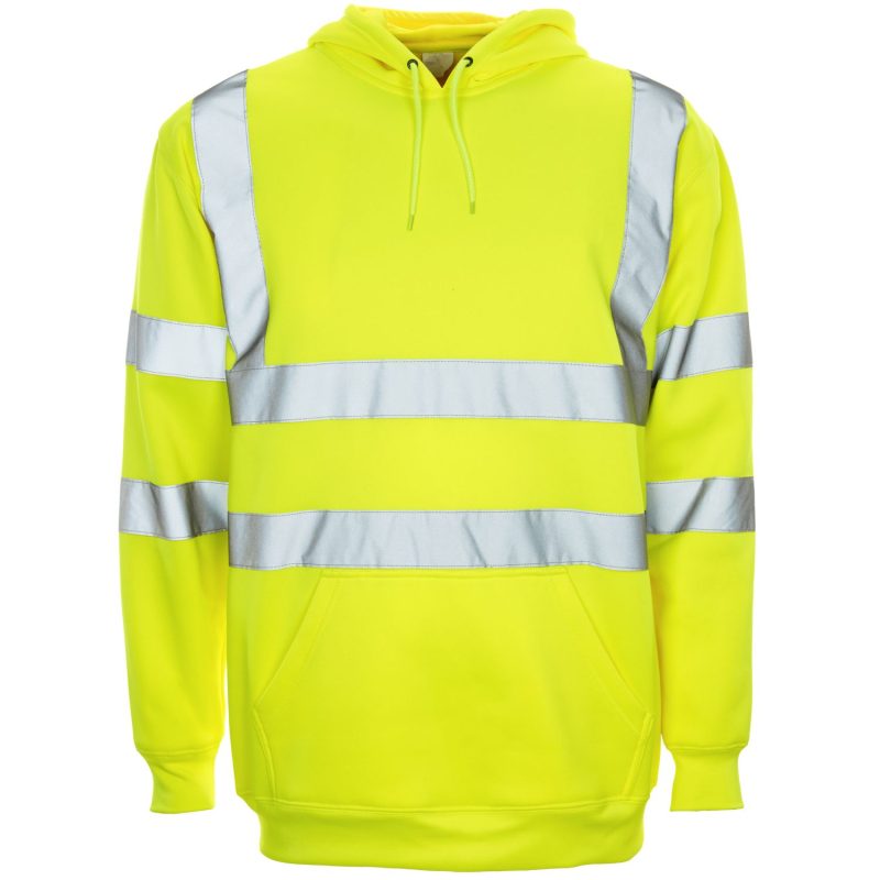 Hi Vis Yellow Pullover Hooded Sweatshirt
