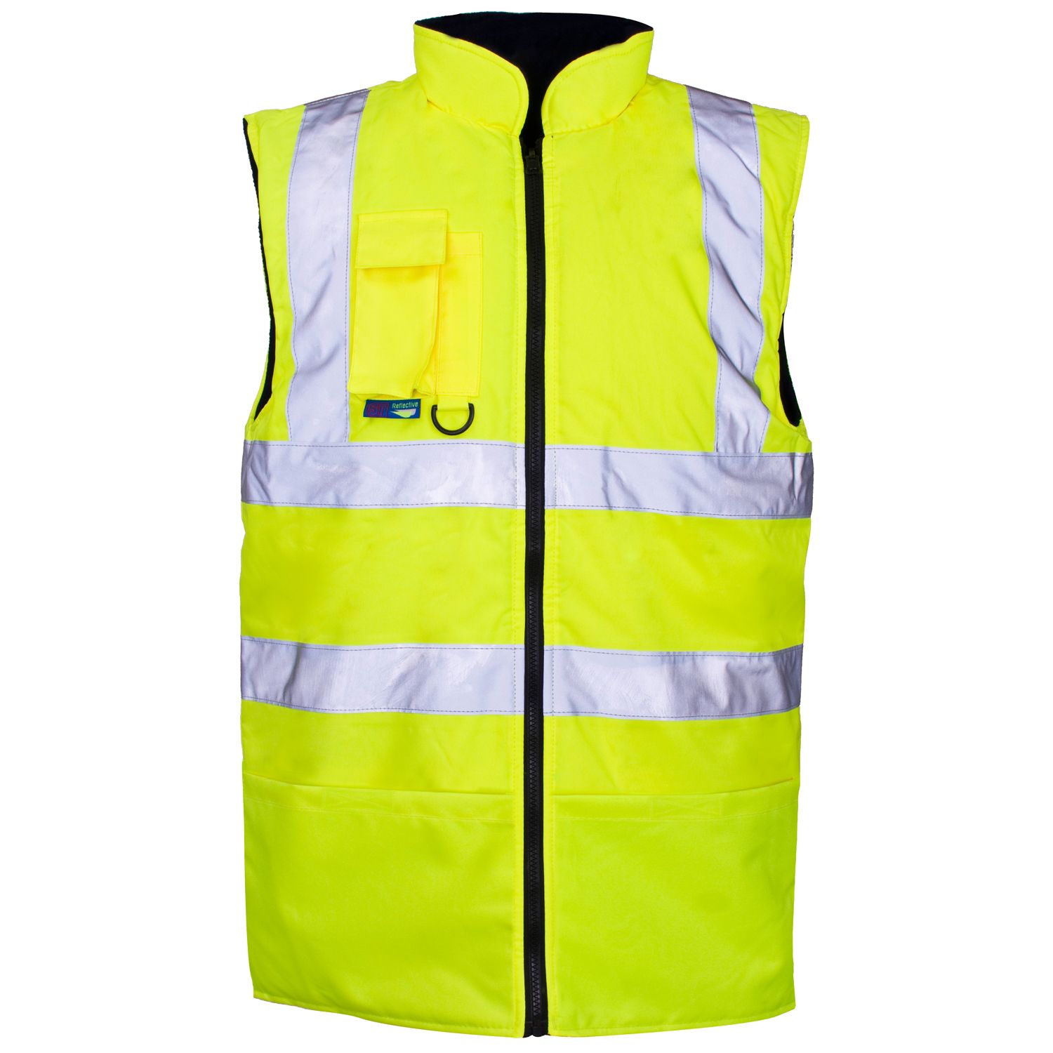 Hi Vis Yellow Fleece liner Reversible Bodywarmer