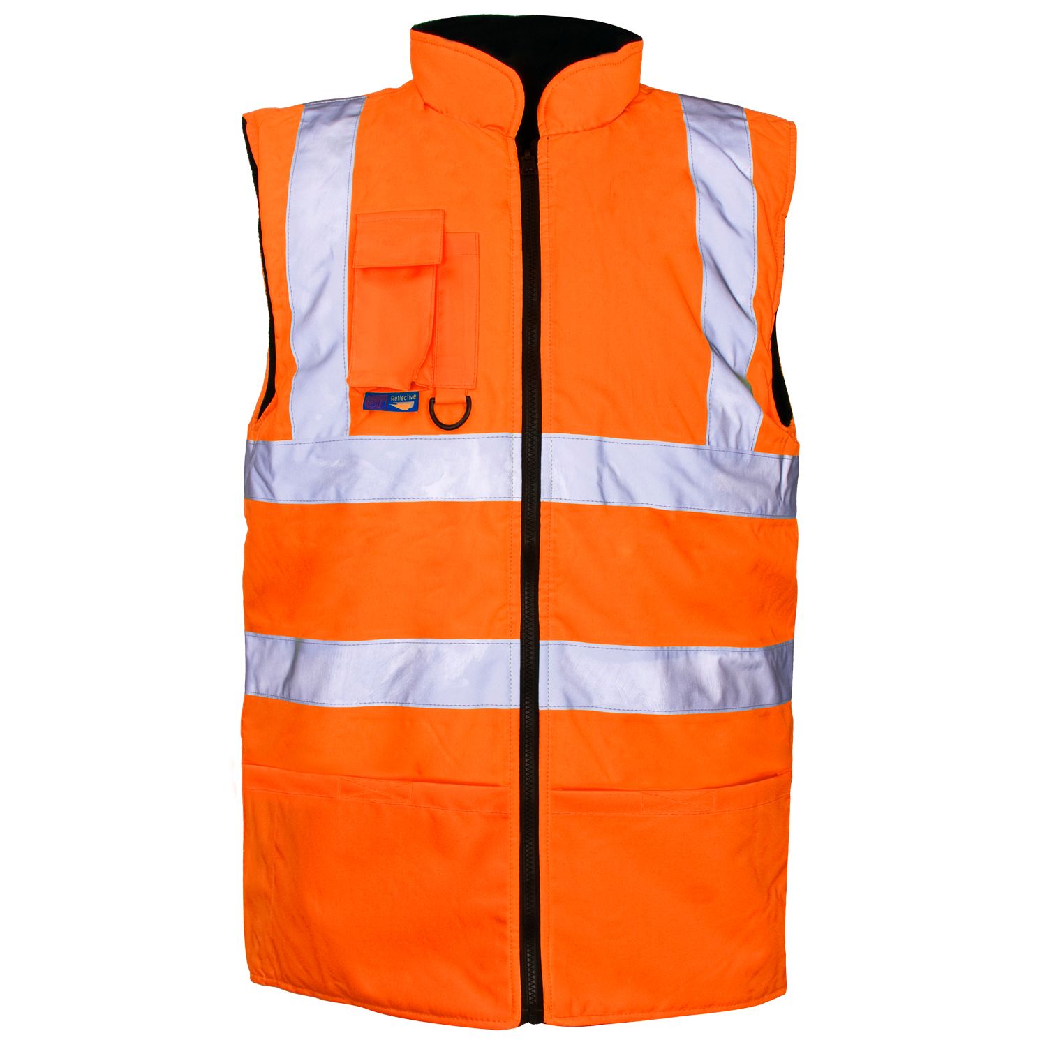 Hi Vis Orange Fleece liner Reversible Bodywarmer