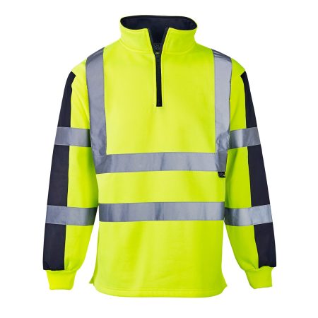 Hi Vis 2 Tone Yellow-Navy Rugby Shirt