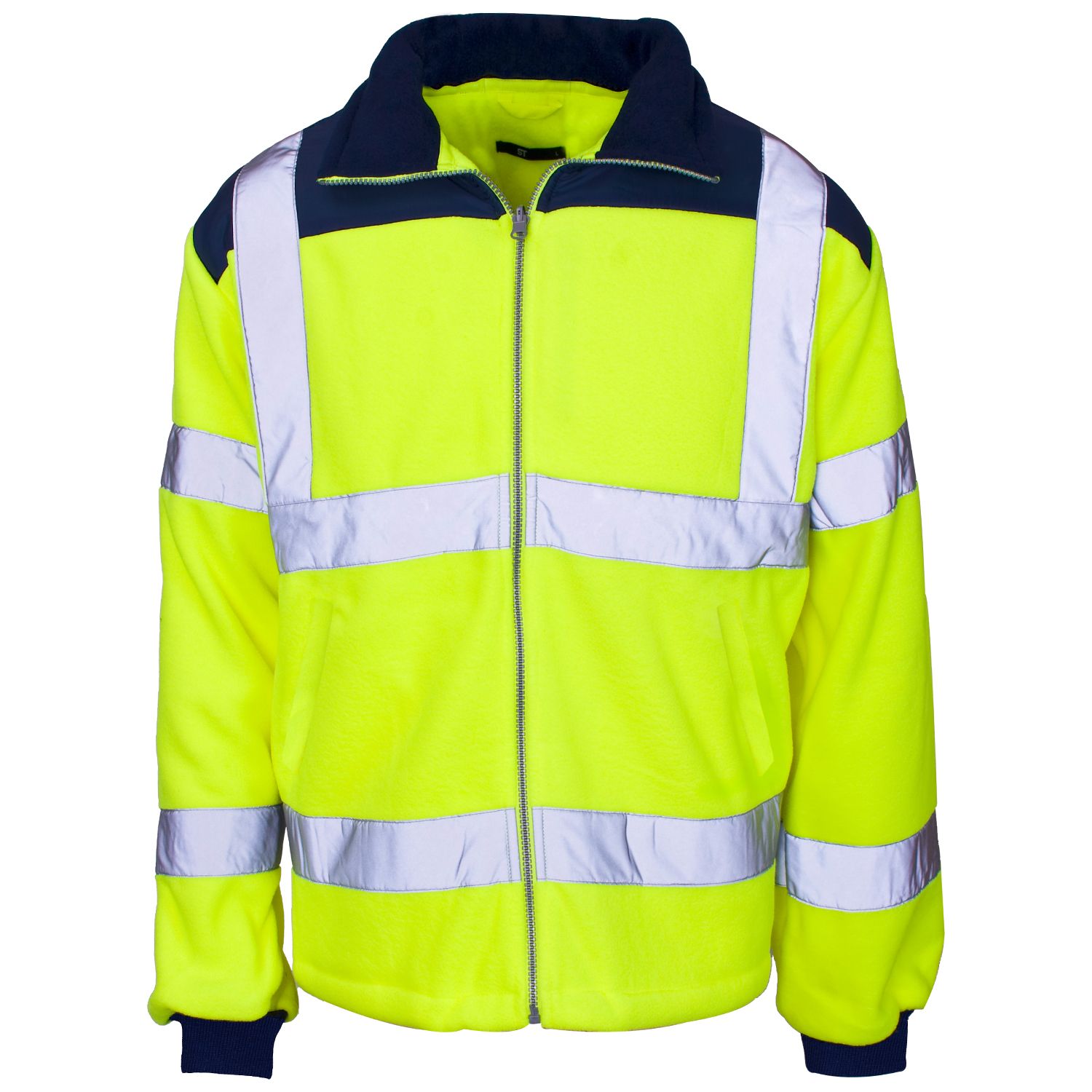 Hi Vis 2 Tone Yellow-Blue Rain Patch Fleece Jacket