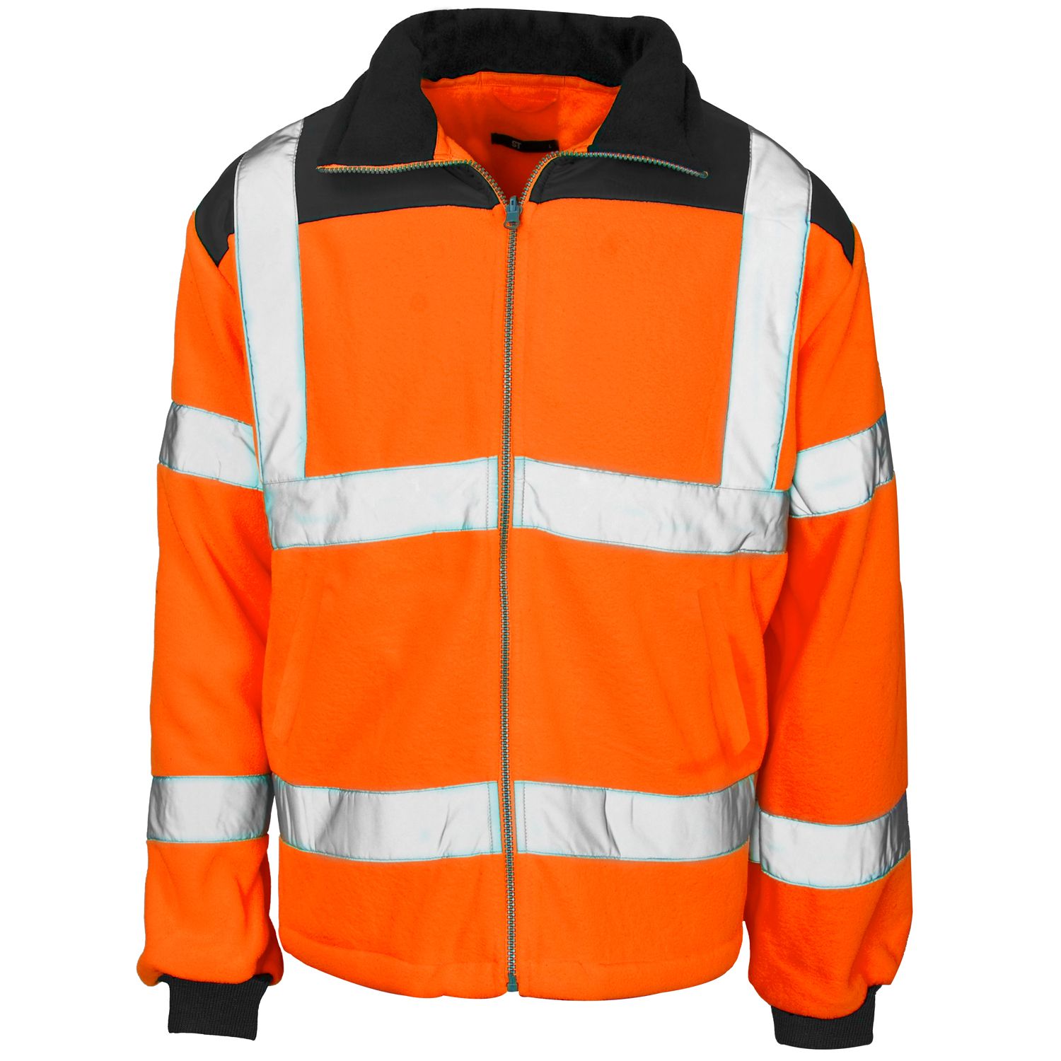 Hi Vis 2 Tone Orange-Blue Rain Patch Fleece Jacket