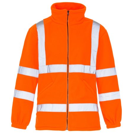 Hi Vis Micro Fleece Orange Fleece Jacket