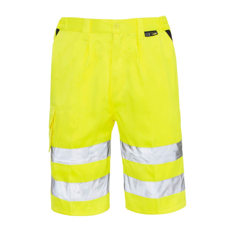 Hi Vis Two Band Yellow Shorts