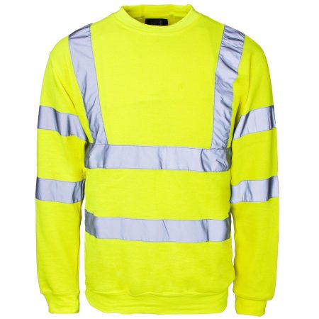 Hi Vis Yellow Crew Neck Sweatshirt Long 305gsm
