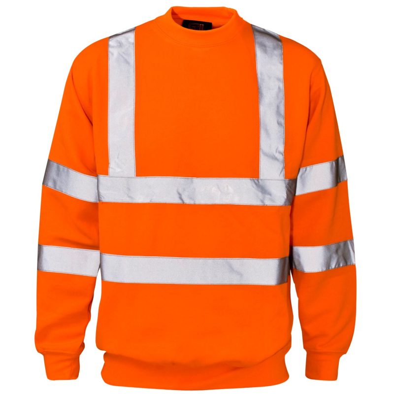 Hi Vis Orange Crew Neck Sweatshirt Long 305gsm