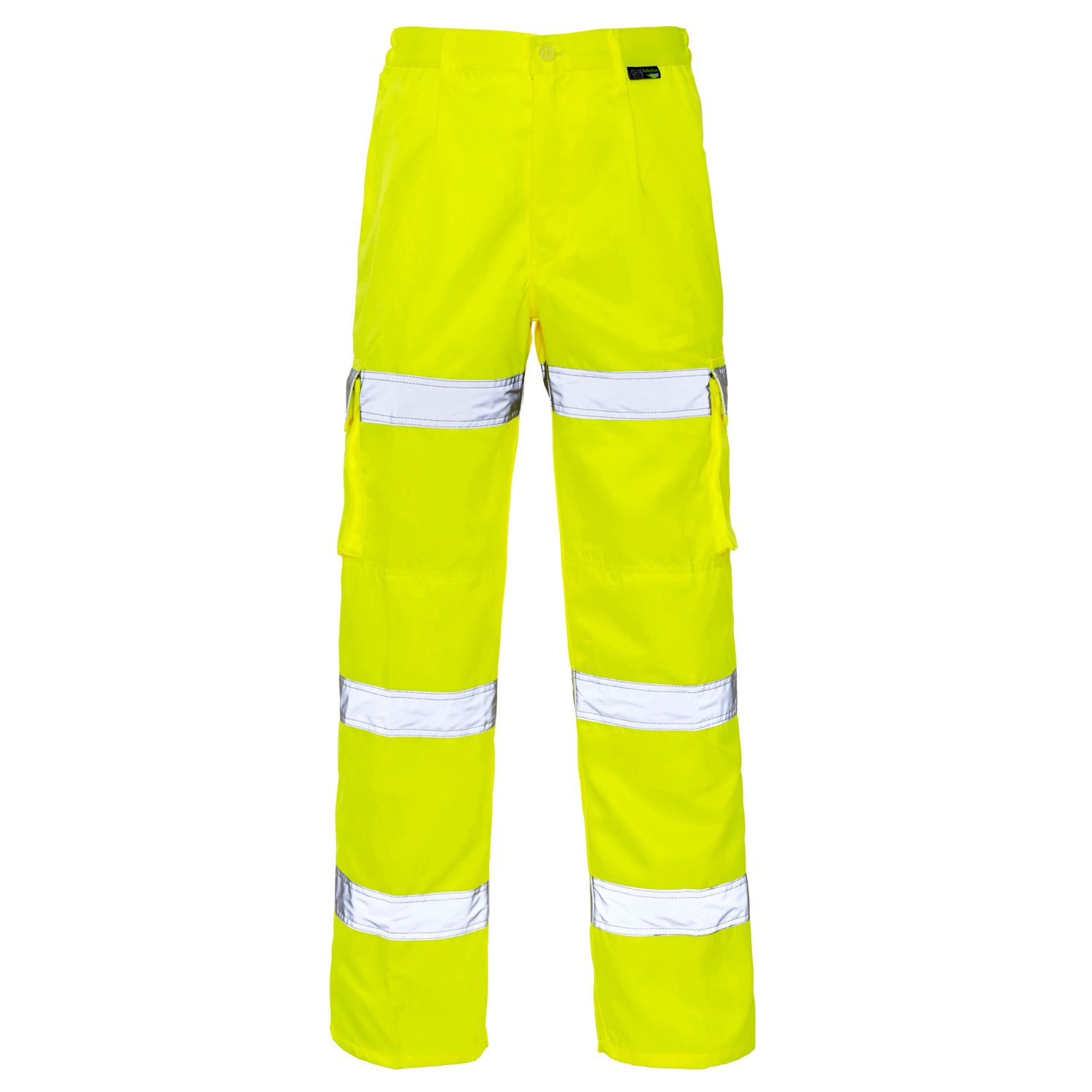 Hi Vis Yellow 3 Band with Knee Pad Combat Trousers Regular & Long