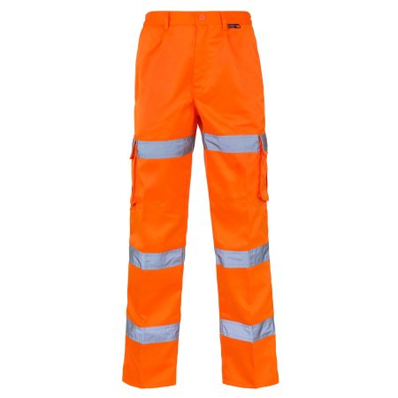 Hi Vis Orange 3 Band with Knee Pad Combat Trousers Regular & Long