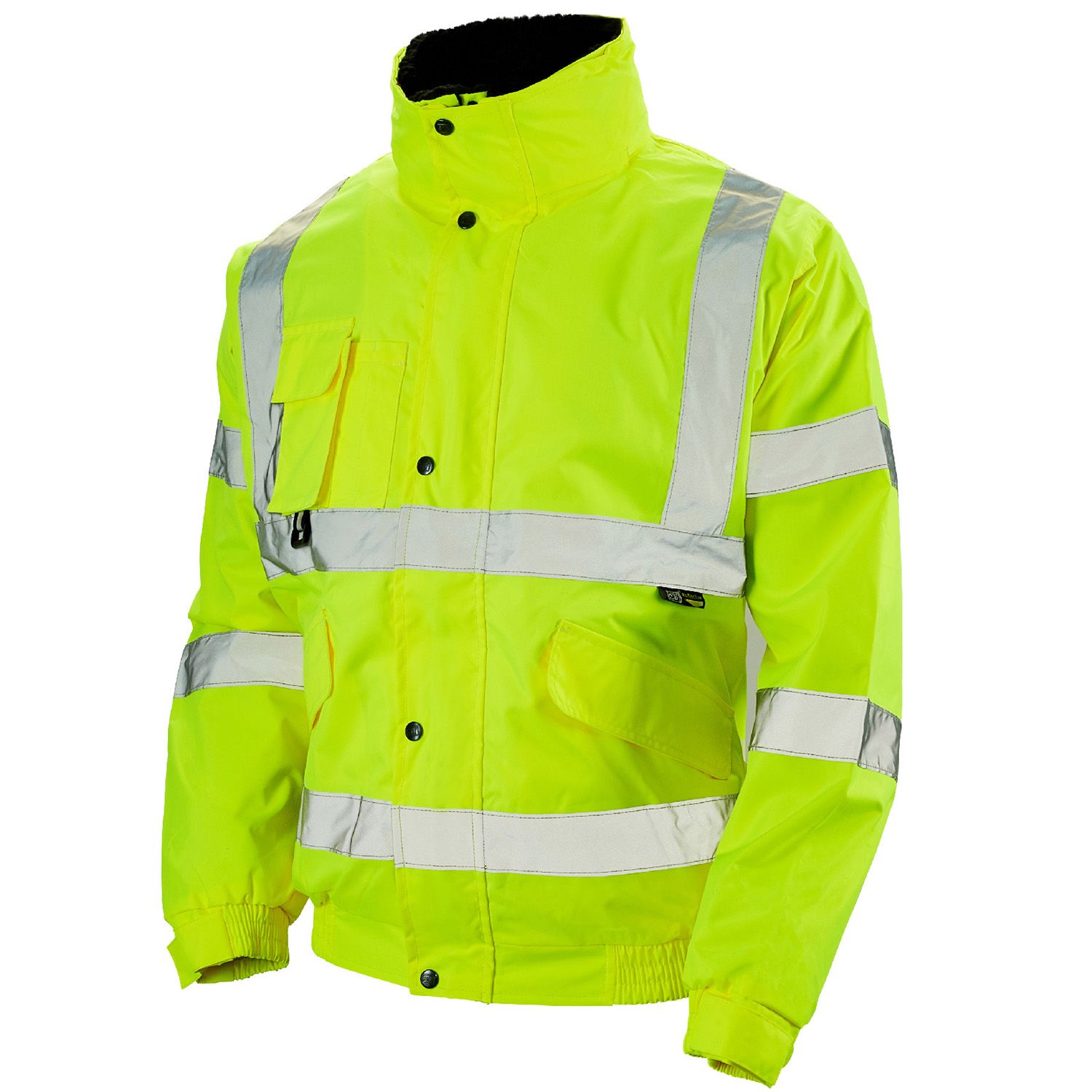 Hi Vis Breathable Yellow Bomber Jacket 300D C3 Mesh Lined EN471