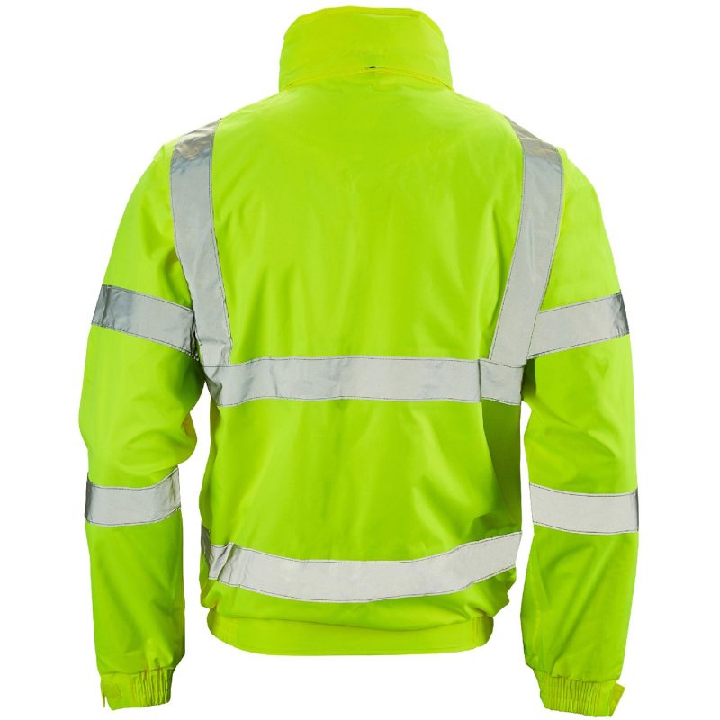 Hi Vis Breathable Yellow Bomber Jacket 300D C3 Mesh Lined EN471 - Image 3