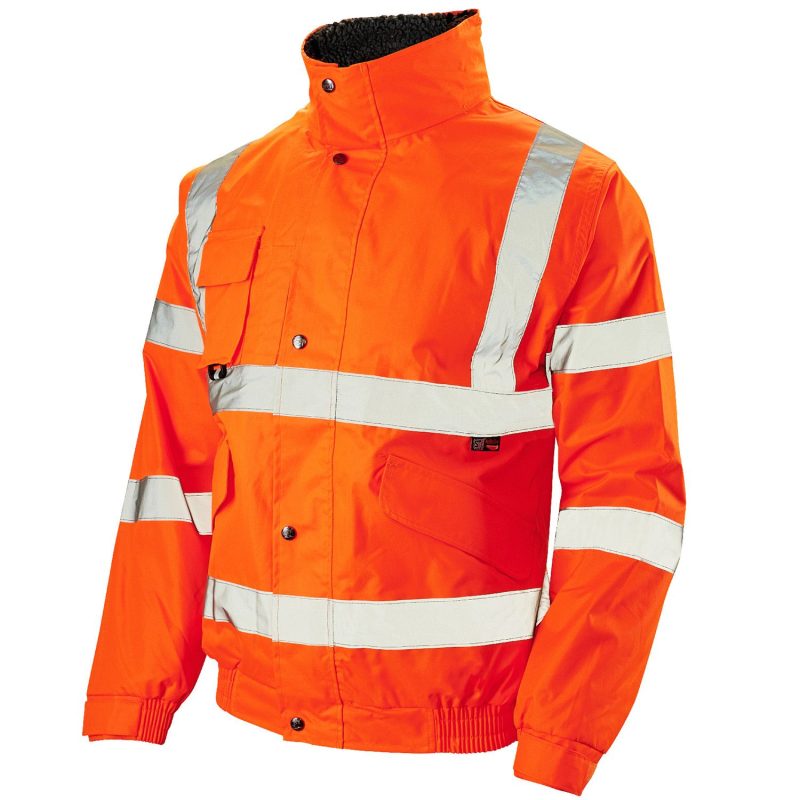 Hi Vis Breathable Orange Bomber Jacket 300D C3 Mesh Lined EN471