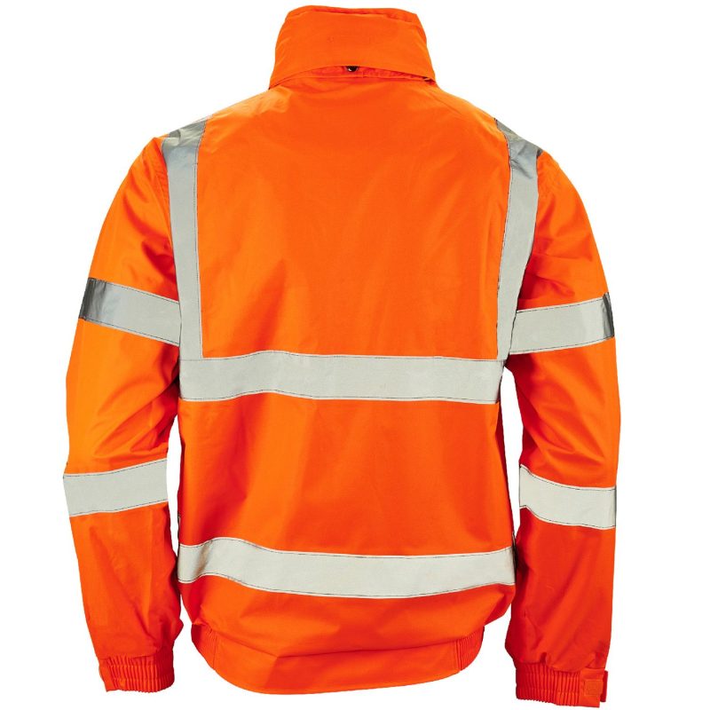 Hi Vis Breathable Orange Bomber Jacket 300D C3 Mesh Lined EN471 - Image 3