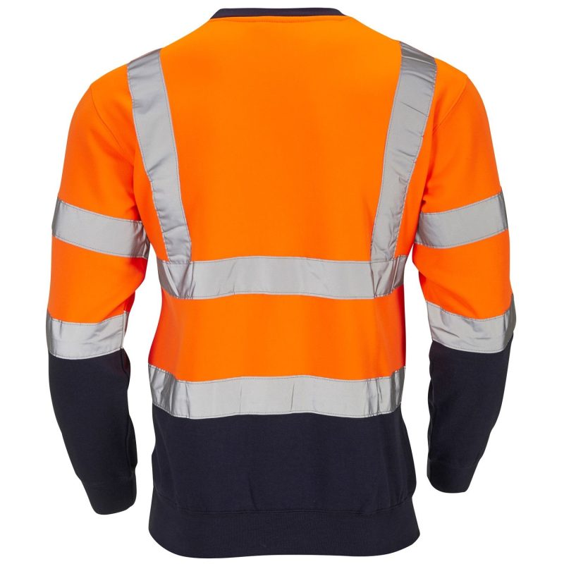 Hi Vis 2 Tone Orange-Navy Sweatshirt - Image 3