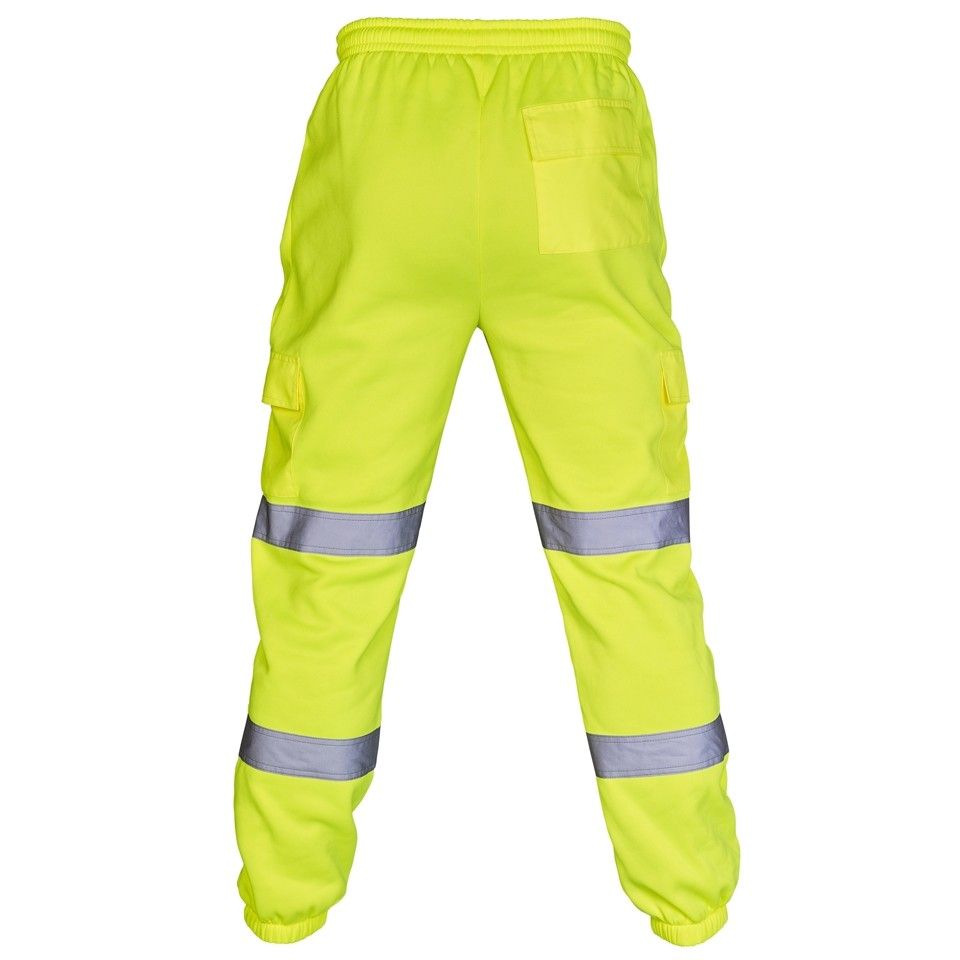 Hi Vis 2 Tone Yellow-Navy Jogging Bottoms - Image 3