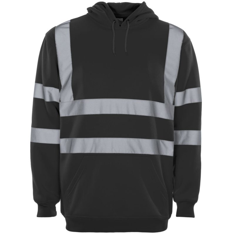 Hi Vis Black Hooded Sweatshirt