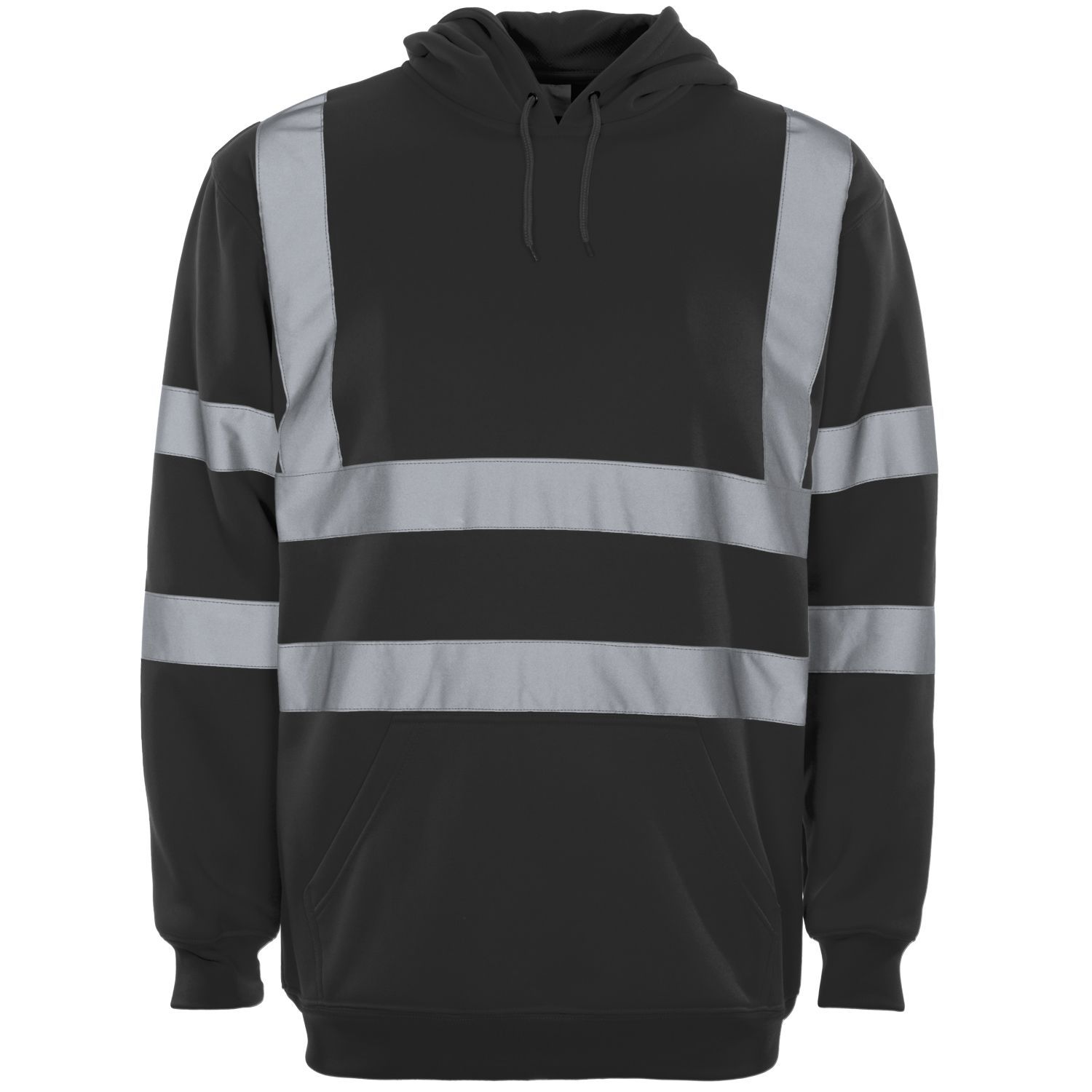 Hi Vis Black Hooded Sweatshirt