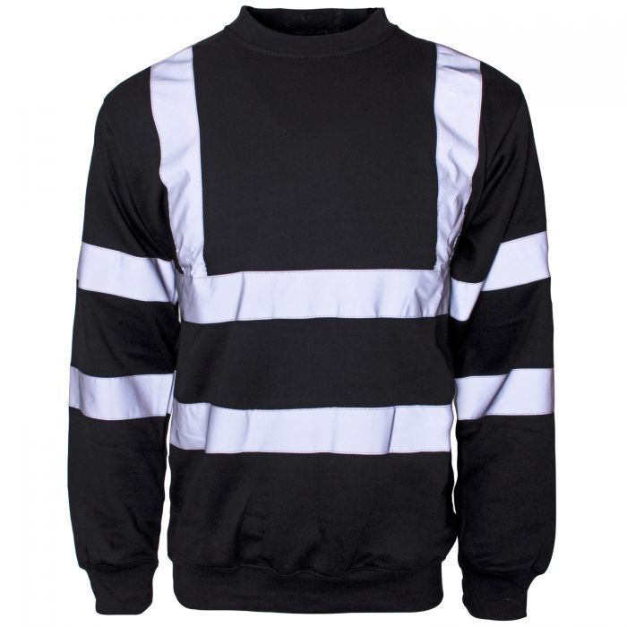 Hi Vis Black Crew Neck Sweatshirt