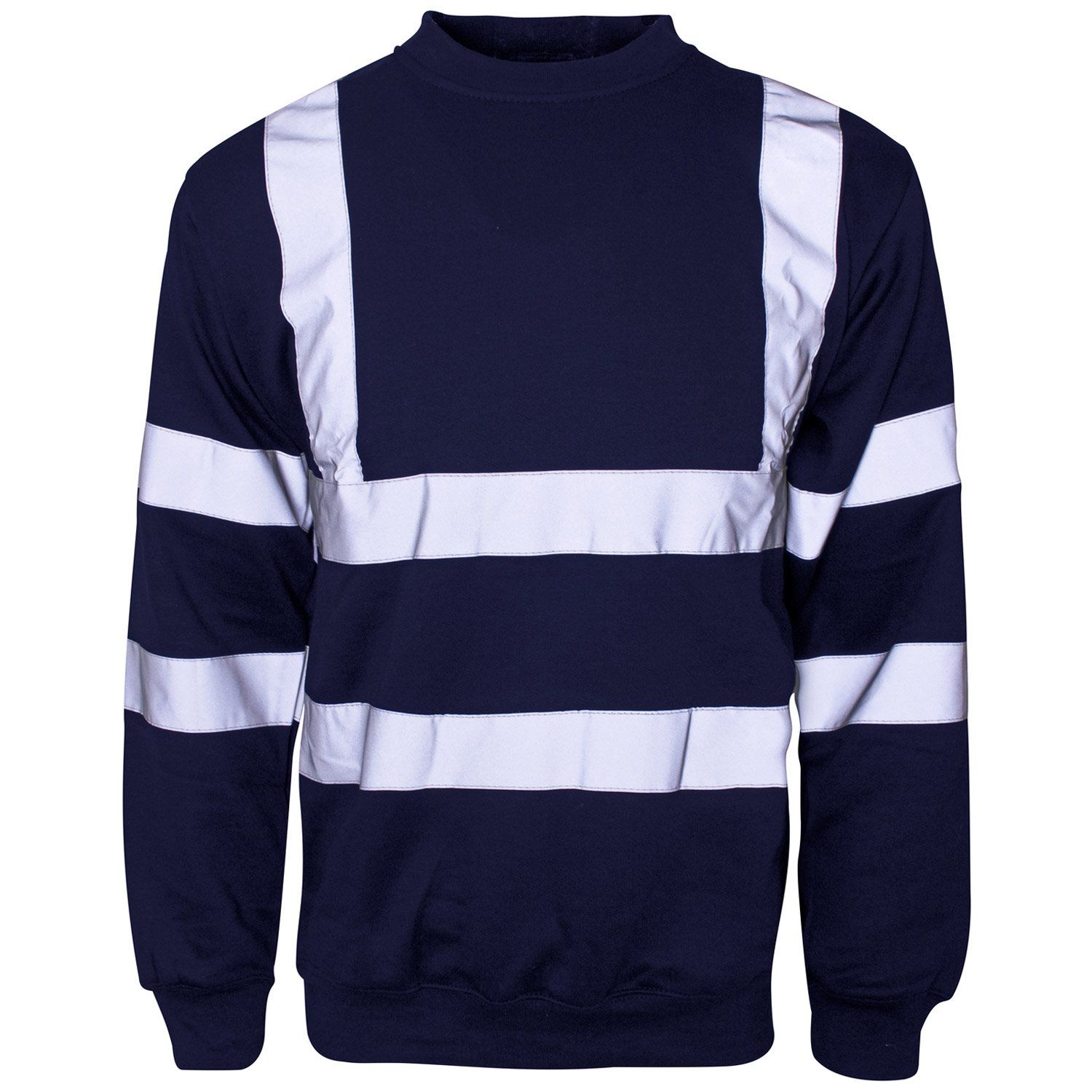 Hi Vis Navy Crew Neck Sweatshirt