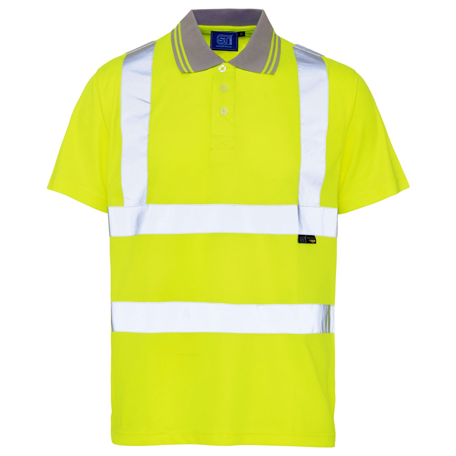Hi Vis Yellow Short Sleeve Bird Eye Polo Shirt