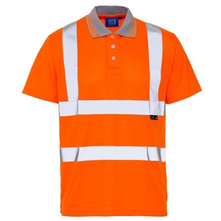 Hi Vis Orange Short Sleeve Bird Eye Polo Shirt