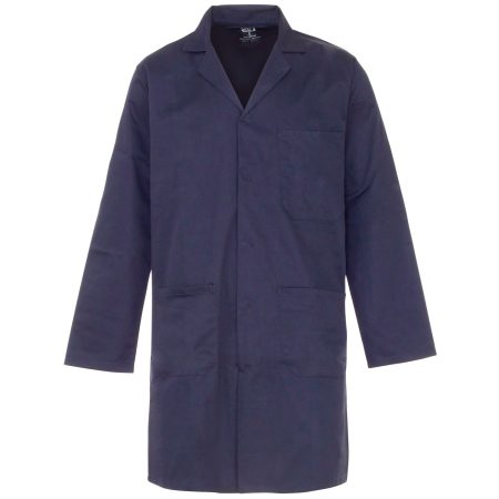 Polycotton Navy Lab Coat 245gsm with Pockets