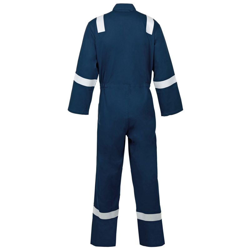 Standard Flame Retardant Coverall with Tape Navy- 350gsm - Image 3
