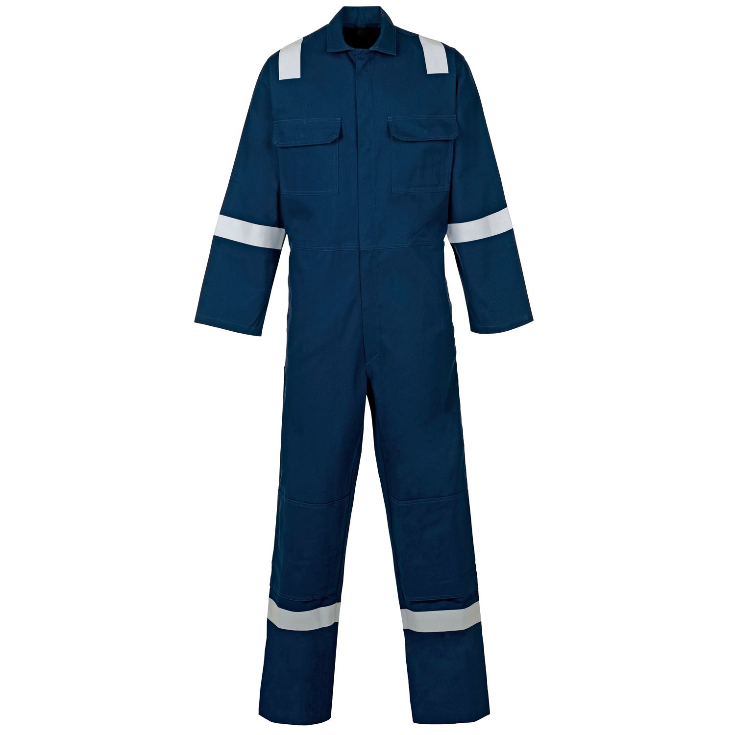 Standard Flame Retardant Coverall with Tape Navy- 350gsm
