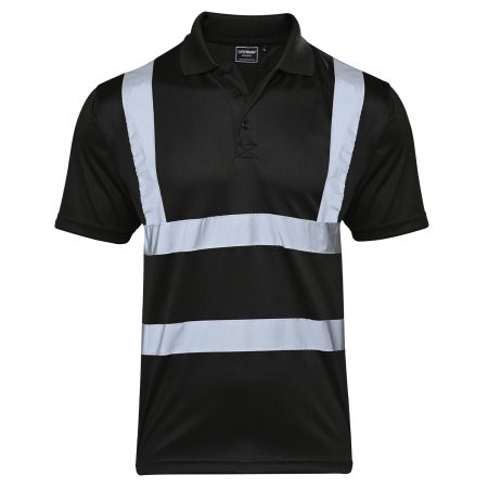 Hi Vis Black Bird Eye Polo Shirt - 150gsm