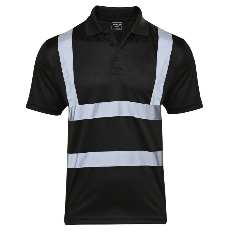 Hi Vis Black Bird Eye Polo Shirt - 150gsm